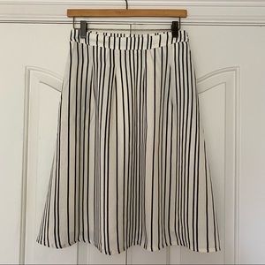 Roolee cream and black stripe skirt
